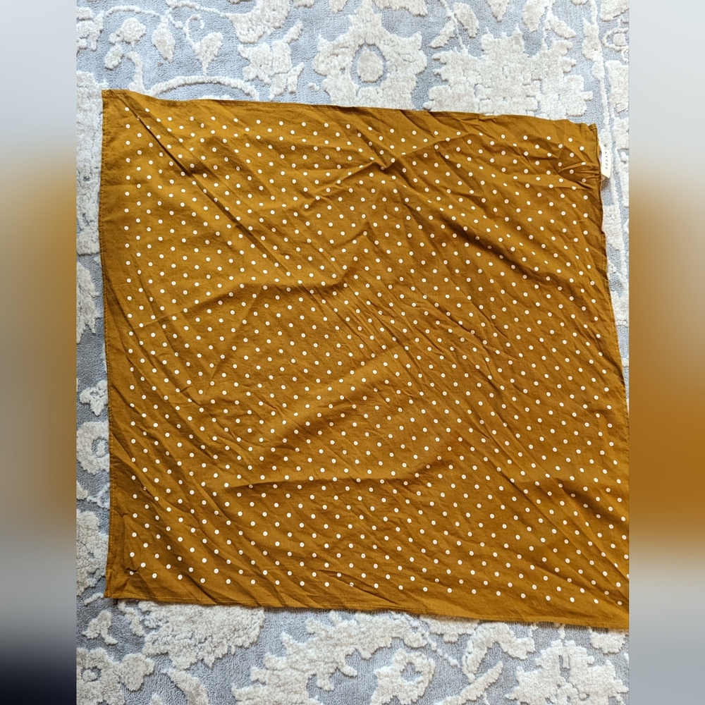 Sezane yellow and white polkadot scarf